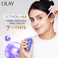 Olay Retinol24 Max Night Serum l Visibly Reduces Fine Lines in 7 Nights | Max Repair, Max Hydration l No Redness or Irritation | Fragrance Free l Normal, Oily, Dry and Combination Skin l 30ml
