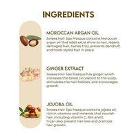 Jovees Herbal Argan Oil Hair Spa Mask for Dry and Fizzy Hair | Controls Hairfall and Repairs Damaged Hair | Rich in Moroccon Argan Oil and Jojoba Oil | For Women/Men | 200GM