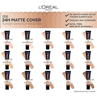 L'Oreal Paris Cover Liquid Foundation, With 4% Niacinamide, Long Lasting, Natural Finish, Available in 20 Shades, SPF 25, Infallible 32H Matte Cover 30ml