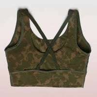 Enamor Longline Sports Bra – Printed | Scoop Neck Medium Impact Dry Fit Sports Bra | Held-in Fit E217