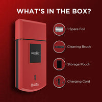 Ikonic Professional Bullet Shaver Travel Shaver Cordless ( Red )