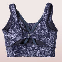 Enamor Longline Sports Bra – Printed | Scoop Neck Medium Impact Dry Fit Sports Bra | Held-in Fit E217