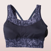 Enamor Longline Sports Bra – Printed | Scoop Neck Medium Impact Dry Fit Sports Bra | Held-in Fit E217