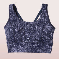 Enamor Longline Sports Bra – Printed | Scoop Neck Medium Impact Dry Fit Sports Bra | Held-in Fit E217