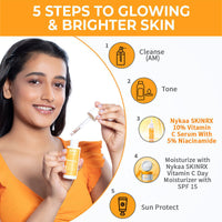 Nykaa SkinRX 10% Vitamin C Face Serum for Radiant Skin with 5% Niacinamide (30ml)
