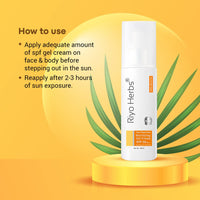 Riyo Herbs Sun Protection Cream Mattifying Gel Cream Based Formula With UVA/UVB Rays, Non-Greasy & Sweat Proof Cream for Face & Body, No Harmful...