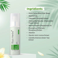 Riyo Herbs Oil Control Tonic Mist With Bran Water, Chamomile Flower, Rosemary & Peppermint Oil Extract - For Oily and Acne Prone Skin, 100ml