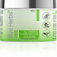 Riyo Herbs Oil Control Clarifying Gel | With Neem, Turmeric & Green Tea Extracts | for Antibacterial Properties Tackles Blackhead, White Heads & Acne Prone Skin (100 g)