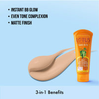 Lotus Herbal Safe Sun 3 In 1 Matte Look Daily Sunblock Spf 40Uvb All Skin Type 100g
