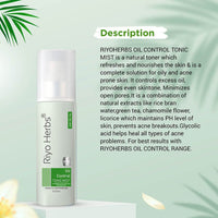 Riyo Herbs Oil Control Tonic Mist With Bran Water, Chamomile Flower, Rosemary & Peppermint Oil Extract - For Oily and Acne Prone Skin, 100ml