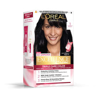 Loreal Paris Excellence Creme Tripe Care Color 1 Black 100g+72ml