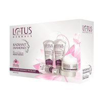 Lotus Radiant Diamond Facial Kit for instant radiance with Diamond dust & Cinnamon, 4 easy steps, 170g (Multiple use)