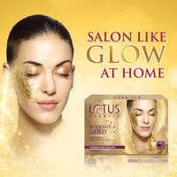 Lotus Radiant Gold Facial Kit for instant glow with 24K Pure Gold & Papaya,4 easy steps (Multiple use)