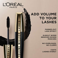 L'Oreal Paris Volume Million Lashes Mascara, Washable, Black, 10.7ml