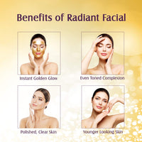 Lotus Radiant Gold Facial Kit for instant glow with 24K Pure Gold & Papaya,4 easy steps (Multiple use)
