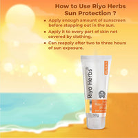 Riyo Herbs Sunscreen SPF50, With Aloe Vera & Saffron for Sun Protection Cream - 50g
