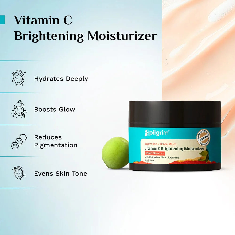 pilgrim Australian Kakadu Plum Vitamin C Brightening Moisturizer Discover Triple Glow 50g
