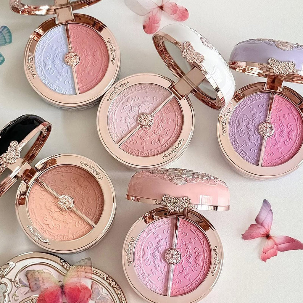 Flower Knows Butterfly Cloud Collar Rouge Box Blush Duo 05 Pearwood