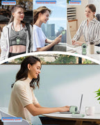 Handheld Portable Turbo Fan, 5-Speed Rechargeable Personal Fan | 180° Foldable 3 IN 1 Design with LED Display, Mini Desk Fan for Office, Travel & Outdoor Activities, Green