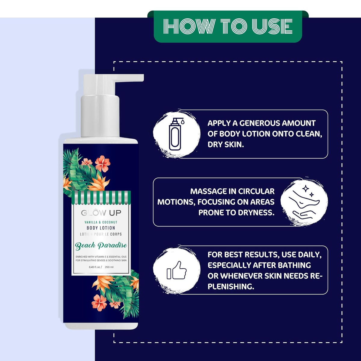Glow Up Beach Paradise Body Lotion All Skin Type 250ml