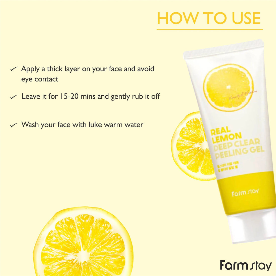 FARMSTAY Real Lemon Deep Clear Peeling Gel 100ml