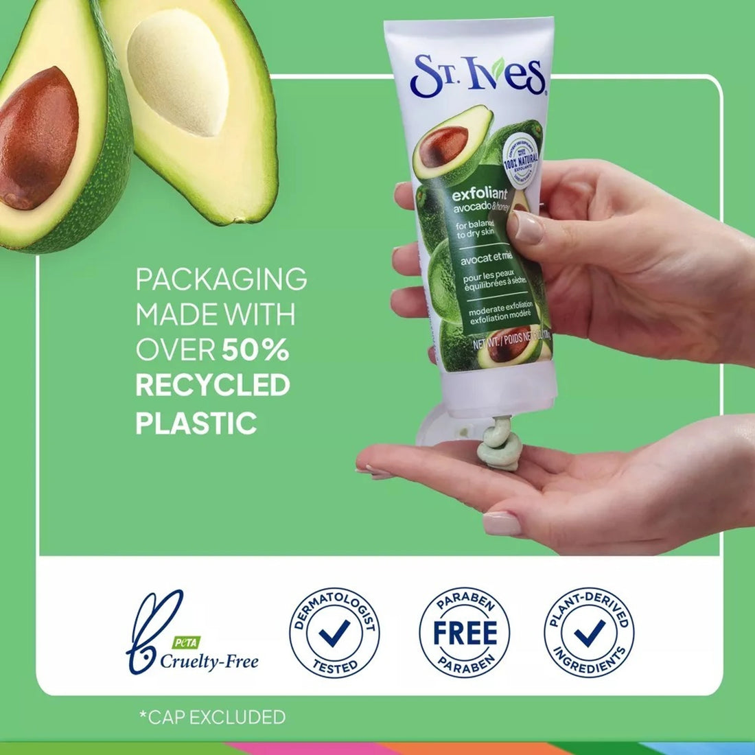 St. Ives Exfoliant Avocado & Honey For Blbanced To Dry Skin Avocat et miel 170