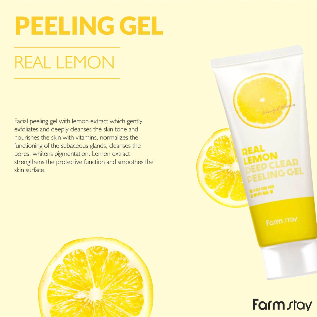 FARMSTAY Real Lemon Deep Clear Peeling Gel 100ml