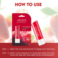 Jovees Herbal Strawberry High Gloss Lip Balm For Soft, Glossy And Supple Lips | 24 Hour Hydration | Rejuvenates Dark, Pigmented, Dry, Chapped And Discoloration Lips 5g
