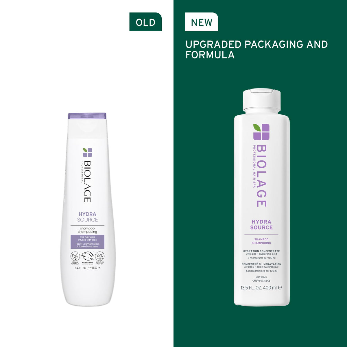 Biolage Hydra Source Shampoo, Nourishing and Moisture Boosting, For Dry Hair, Enriched With Hyaluronic Acid, 400ml