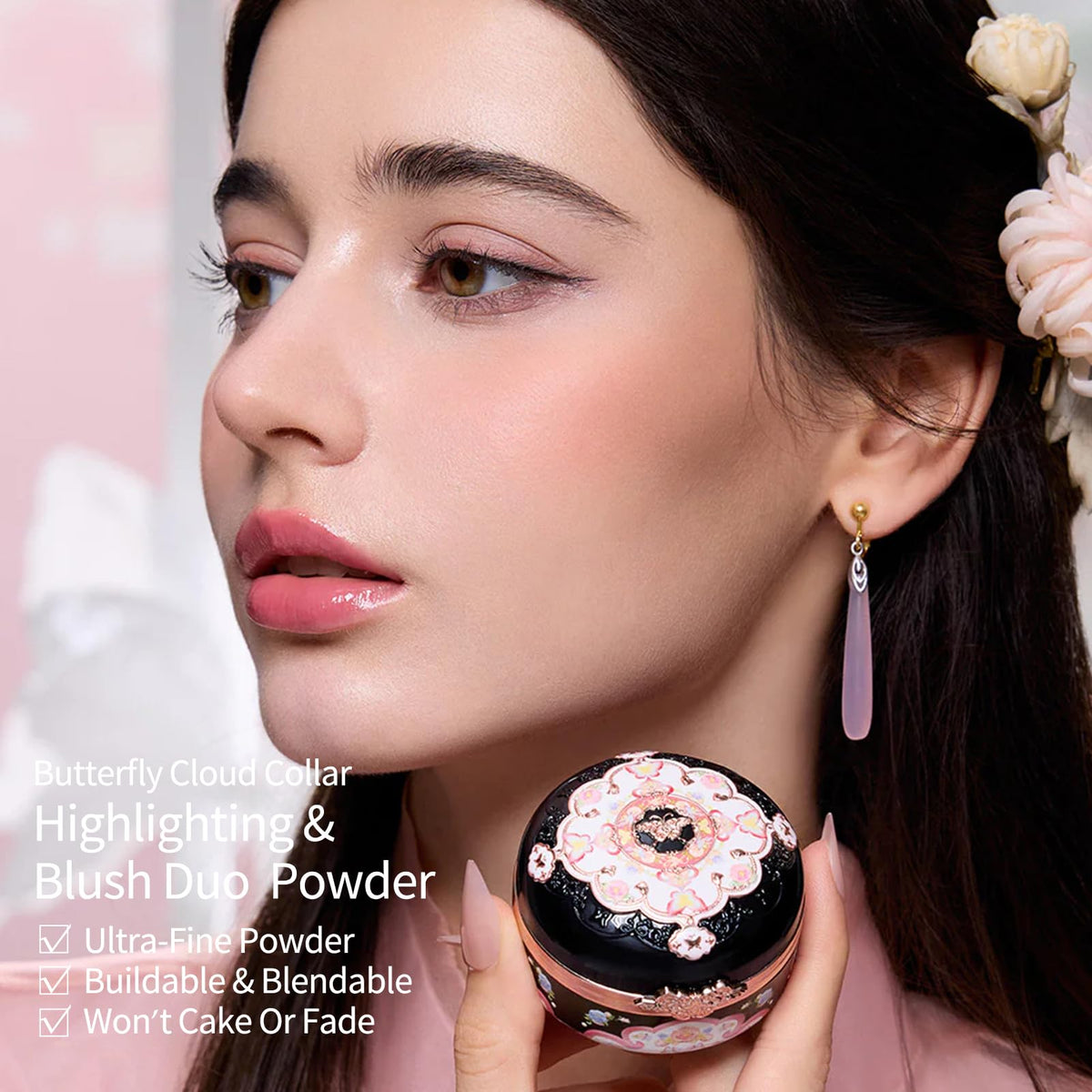 Flower Knows Butterfly Cloud Collar Rouge Box Blush Duo 05 Pearwood
