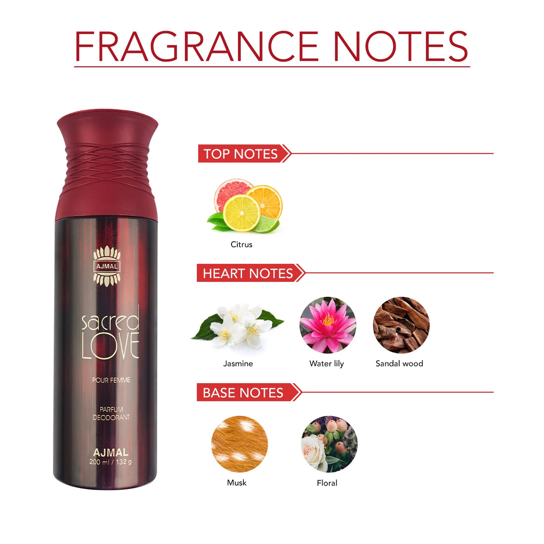 Ajmal SACRED LOVE Deodorants 200ML for Women