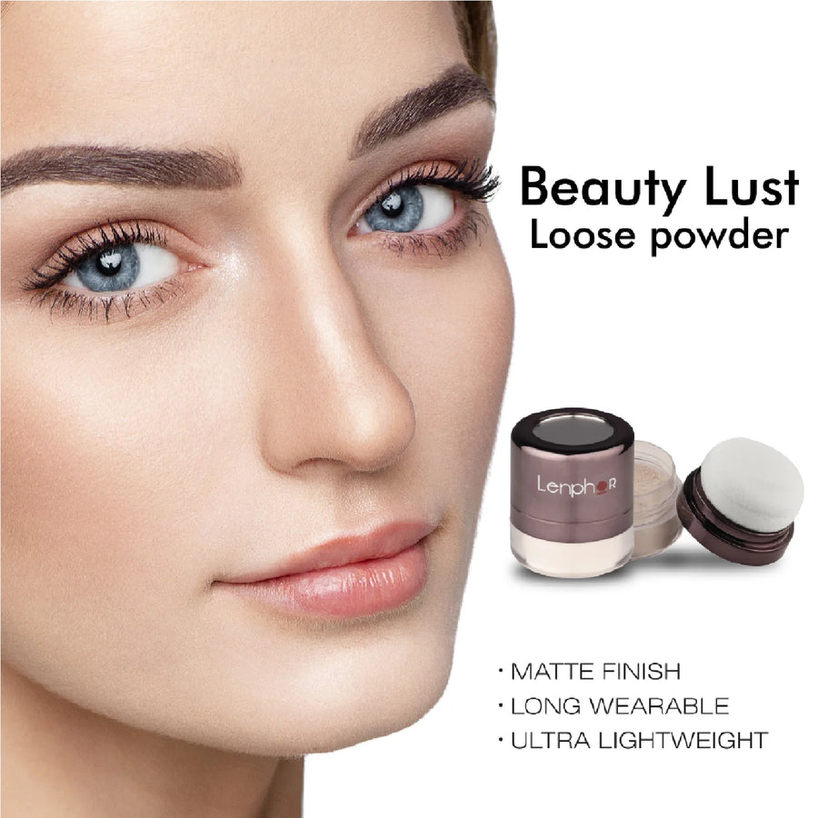 Lenphor Matte Loose Powder For Face – Beauty Lust 4.8g