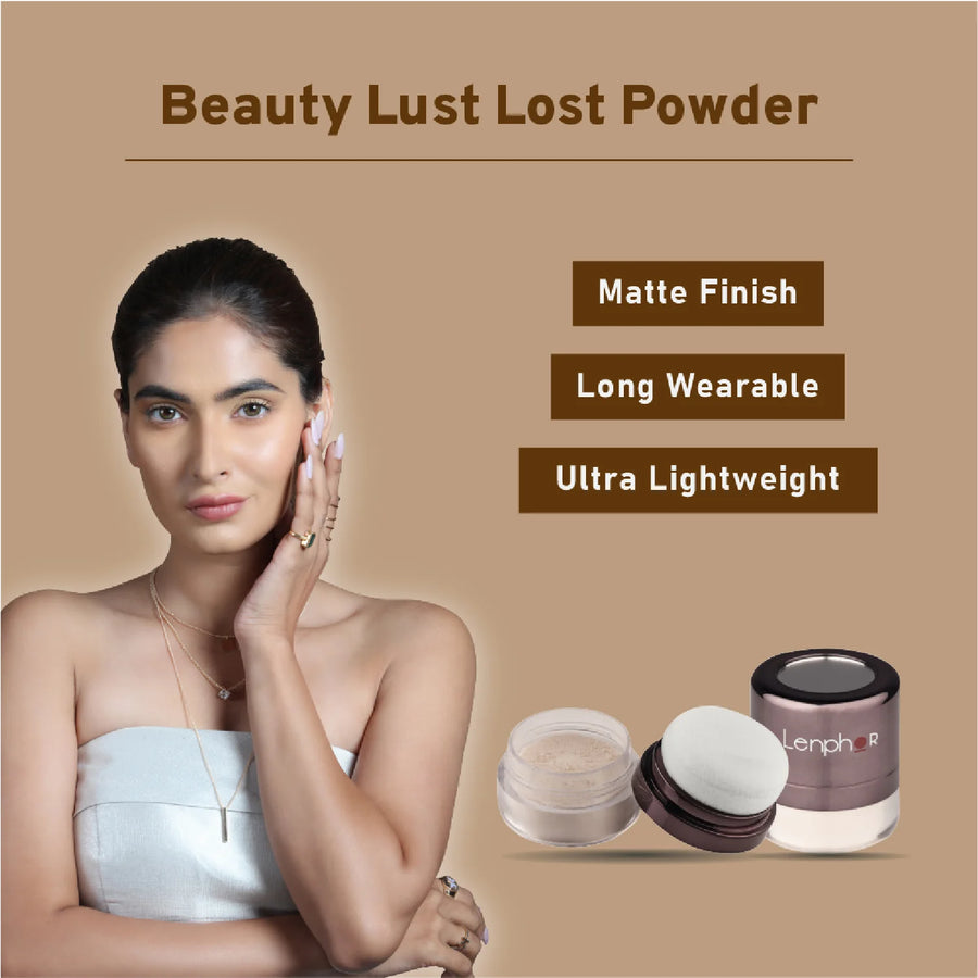 Lenphor Matte Loose Powder For Face – Beauty Lust 4.8g