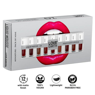 LOVE EARTH LIQUID LIPSTICK PACK OF 9 2.0 - MINIS Set- 2
