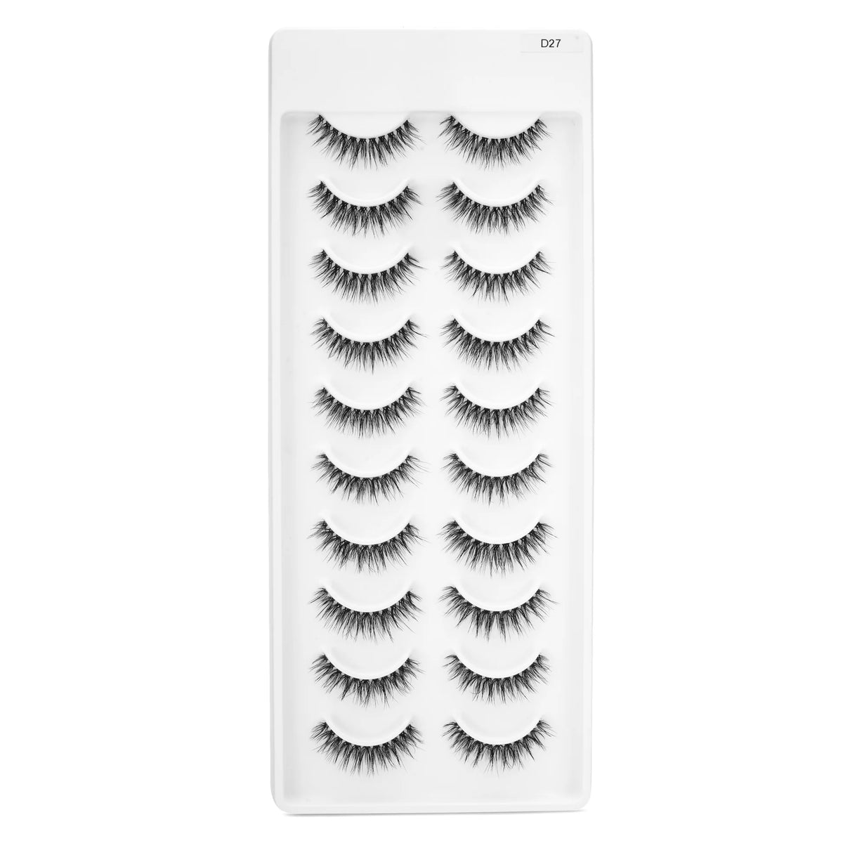MYSTIQUE HAIR FEATHERLIGHT EYE LASHES TRANSPARENT BAND MINK EYELASHES 10 PAIRS