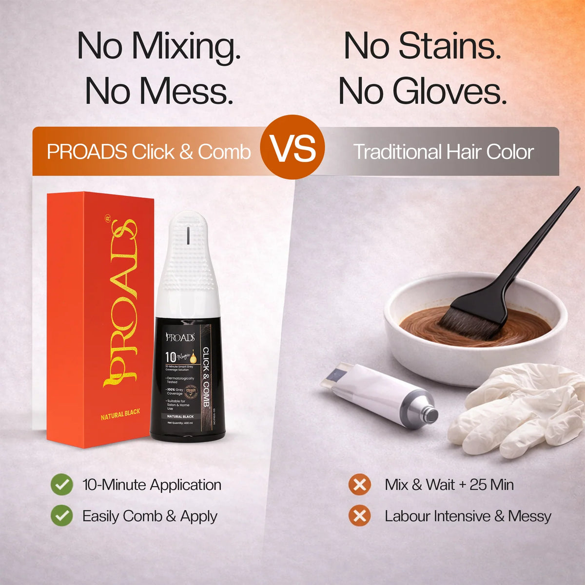 Proads India's First Click & Comb Hair Color 400ml