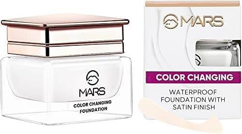 MARS Color Changing Foundation, Liquid Water Proof Satin Finish, Face Makeup Foundation Suitable For Fair Skin Tone Only, Full coverage, Skin Color Corrector 20ml