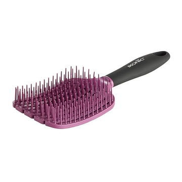 Ikonic Flexi Paddle Brush - Burgundy- Works on all Hair Type, Ideal for detangling, Lightweight and flexible, Hair brush for Men And Women (Burgundy)