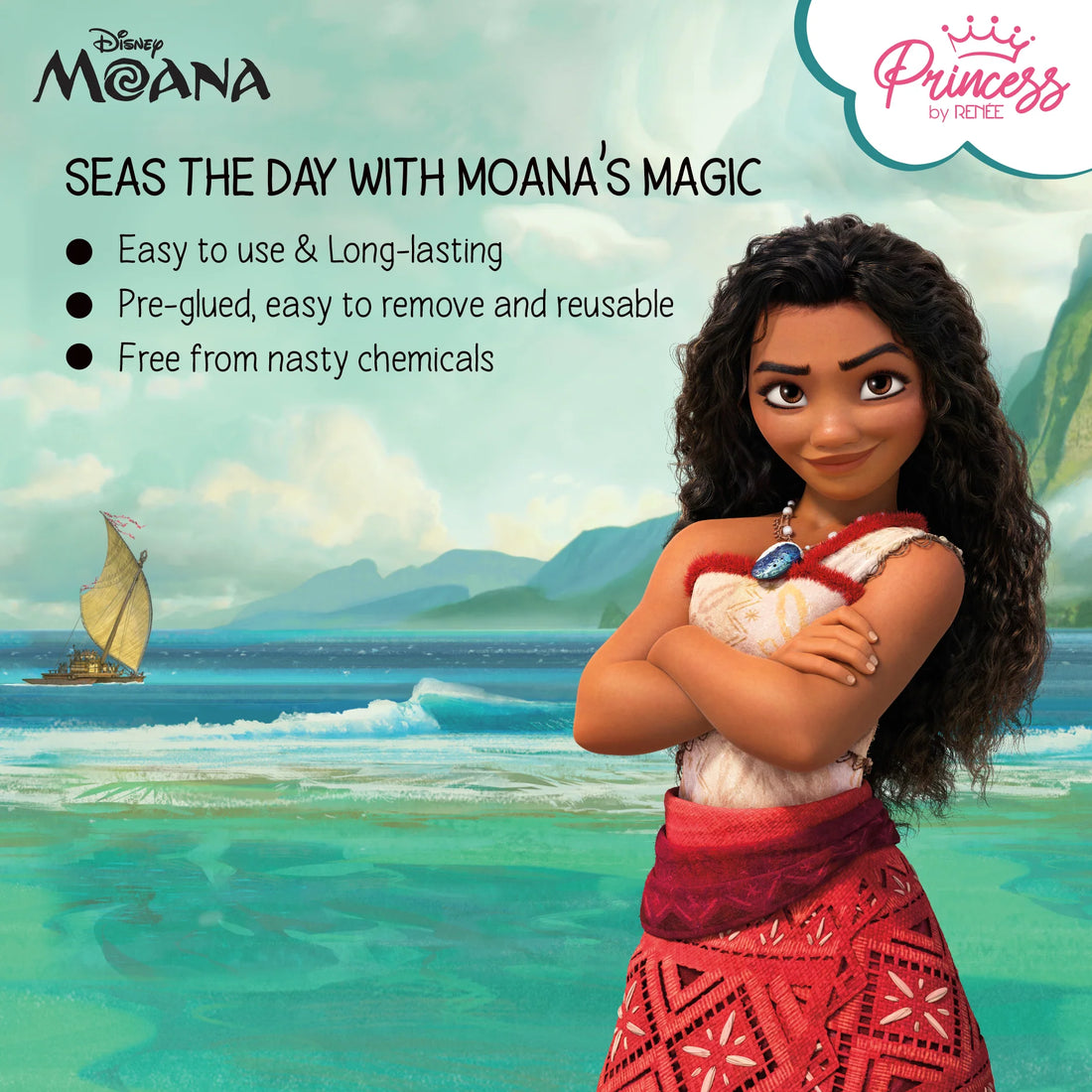 Princess by RENEE Disney Moana’s Stick On Nails