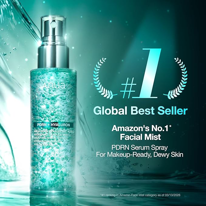 Anua PDRN Collagen Glow Facial Serum Spray with Hyaluronic Acid | Hydrating Face Mist, Dewy Glass Finish, All Skin Types, Instant Plumping, 100 ml