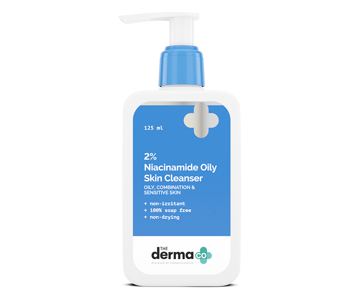The Derma co 2% Niacinamide Oily Skin Cleanser for Sensitive, Oily & Combination Skin 125 ml Non-Irritant | 100% Soap-Free | Non-Drying 125ml