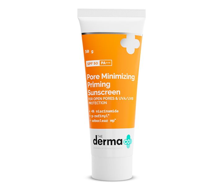 The Derma co Pore Minimizing Priming Sunscreen with SPF 50 & PA+++ For Open Pores & UVA/UVB Protection - 50g