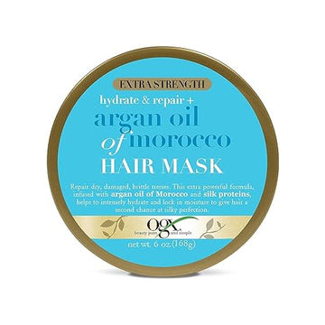 OGX Extra Strength Hydrate Repair + Argan Oil of Morocco Hair Mask Deep Moisturizing Conditioning Treatment, Citrus, 6 Ounce 168GM