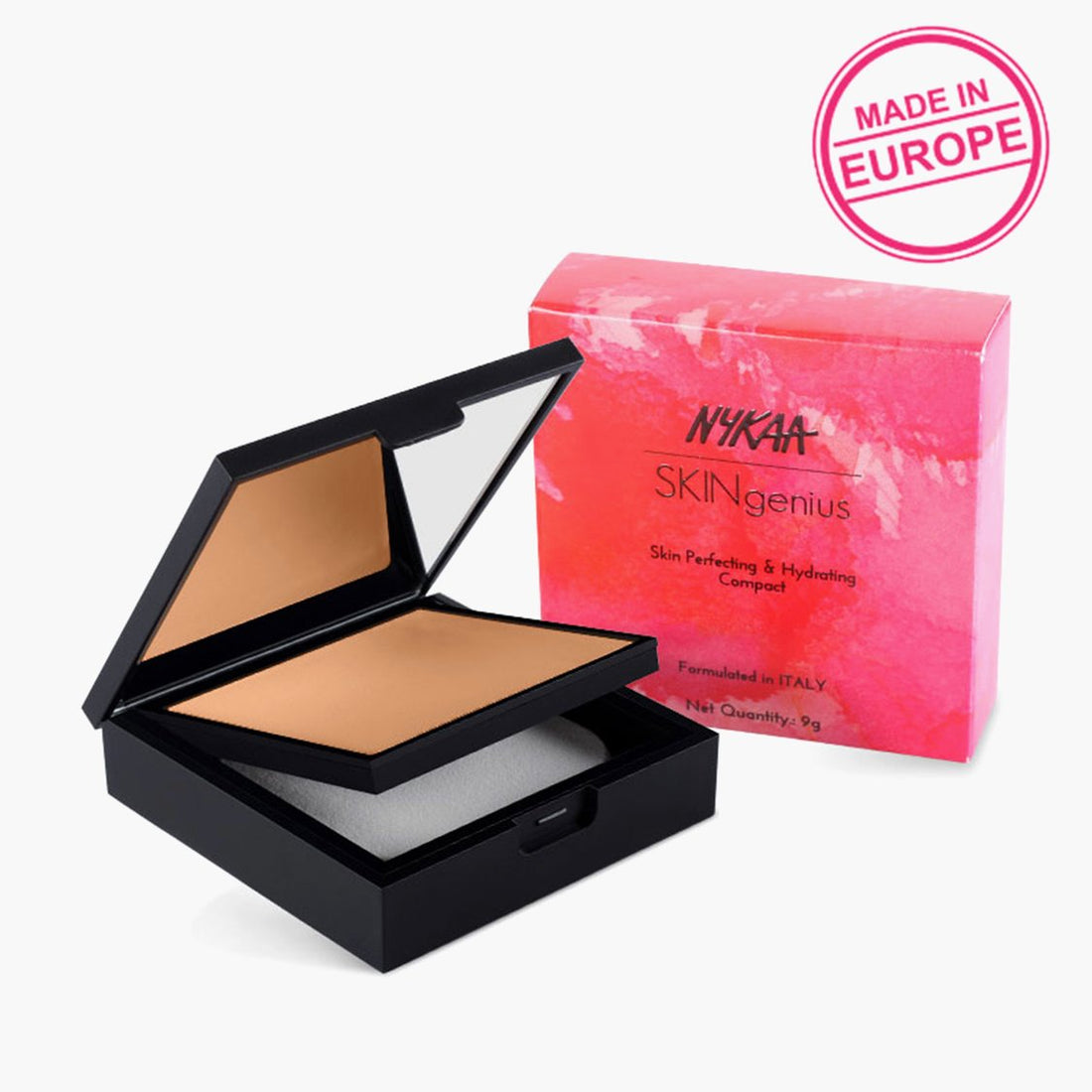 NYKAA Skingenius Skin Perfecting & Hydrating Compact warm honey 03 (9g)