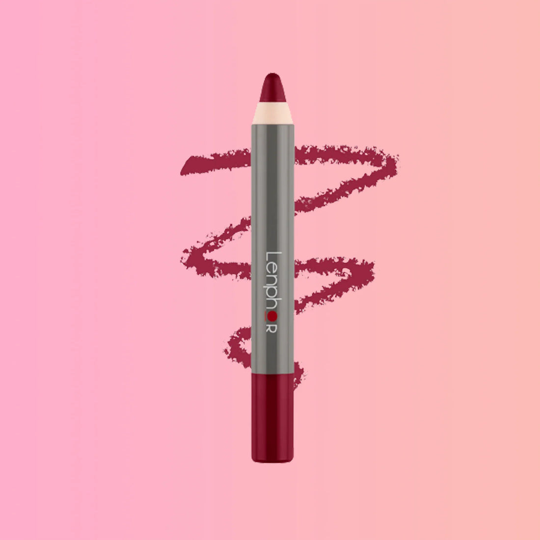 Lenphor Matte Crayon Lipstick Cruelty Free Aggie Maroon