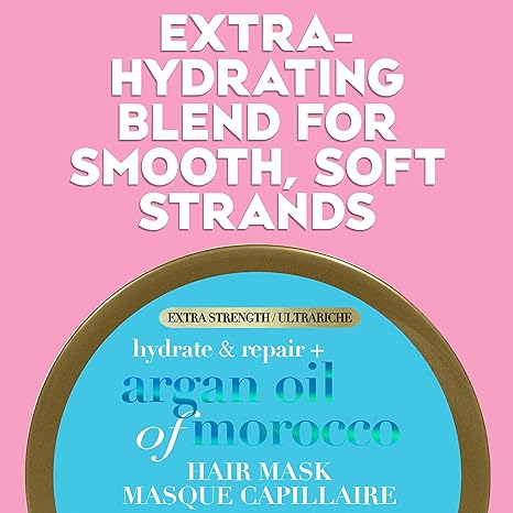 OGX Extra Strength Hydrate Repair + Argan Oil of Morocco Hair Mask Deep Moisturizing Conditioning Treatment, Citrus, 6 Ounce 168GM