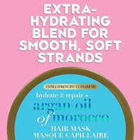 OGX Extra Strength Hydrate Repair + Argan Oil of Morocco Hair Mask Deep Moisturizing Conditioning Treatment, Citrus, 6 Ounce 168GM