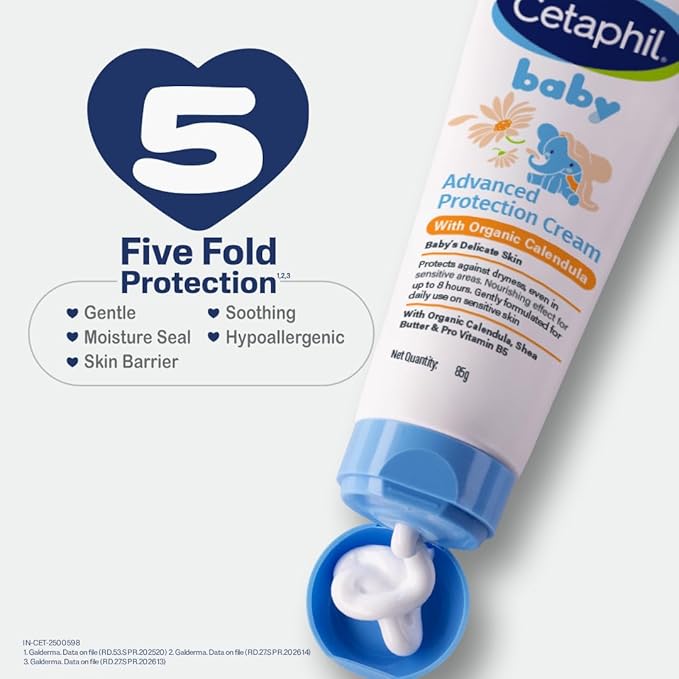 Cetaphil Baby Cream, Face & Body Moisturizing Cream | Advance Protection | Gentle & Soft with Organic Calendula 85gm