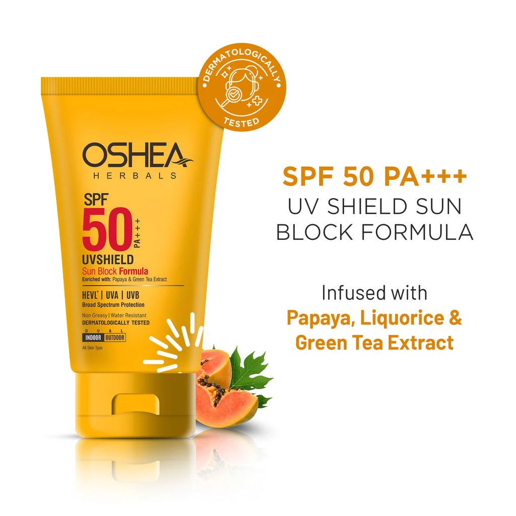 Oshea Herbals Uv Shield Sun Block Formula SPF 50 PA+++ All Type Skin 120g