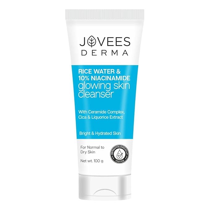 Jovees Derma Rice Face Wash With Rice Water & Niacinamide For Glass Skin,Brightens,Helps Fade Blemishes & Even Tone,Softens & Smoothens Skin,Gentle For All Skin Type,For Unisex 100g